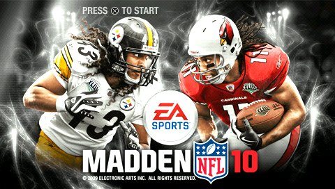 Madden NFL 10 title screen for PSP